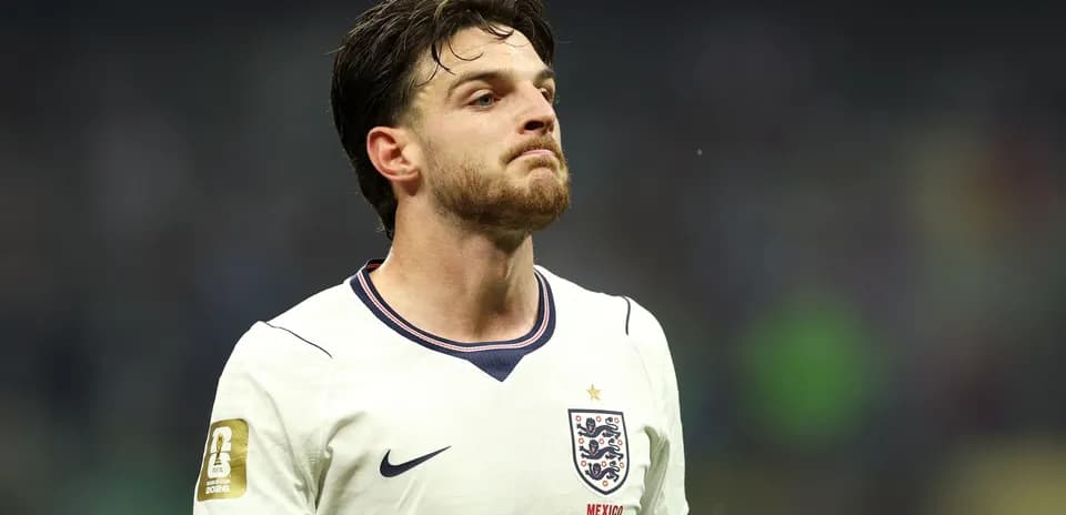 Player in England jersey during match