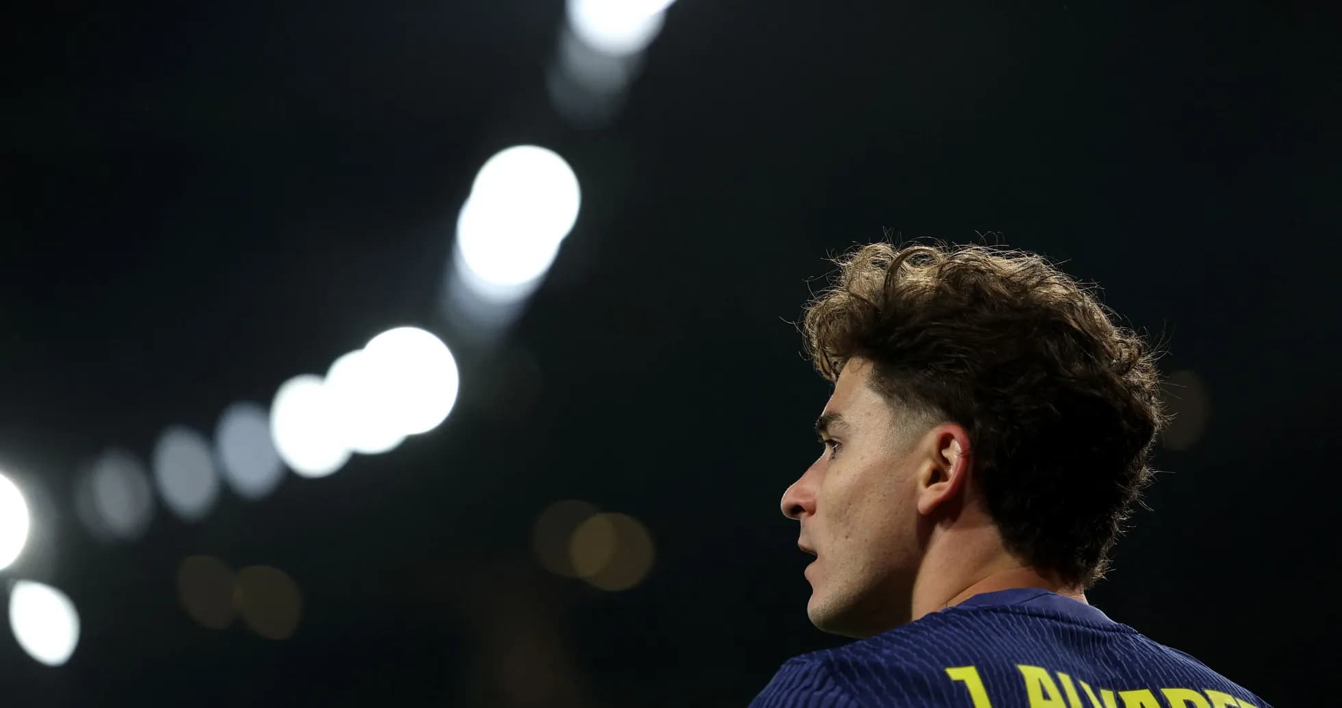 Player J. Alvarez in profile during match