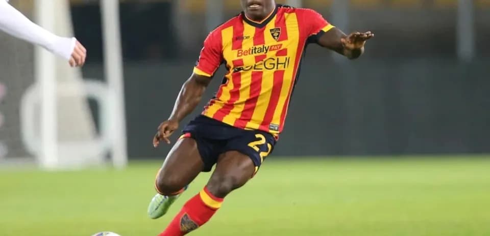 Player in action during a football match