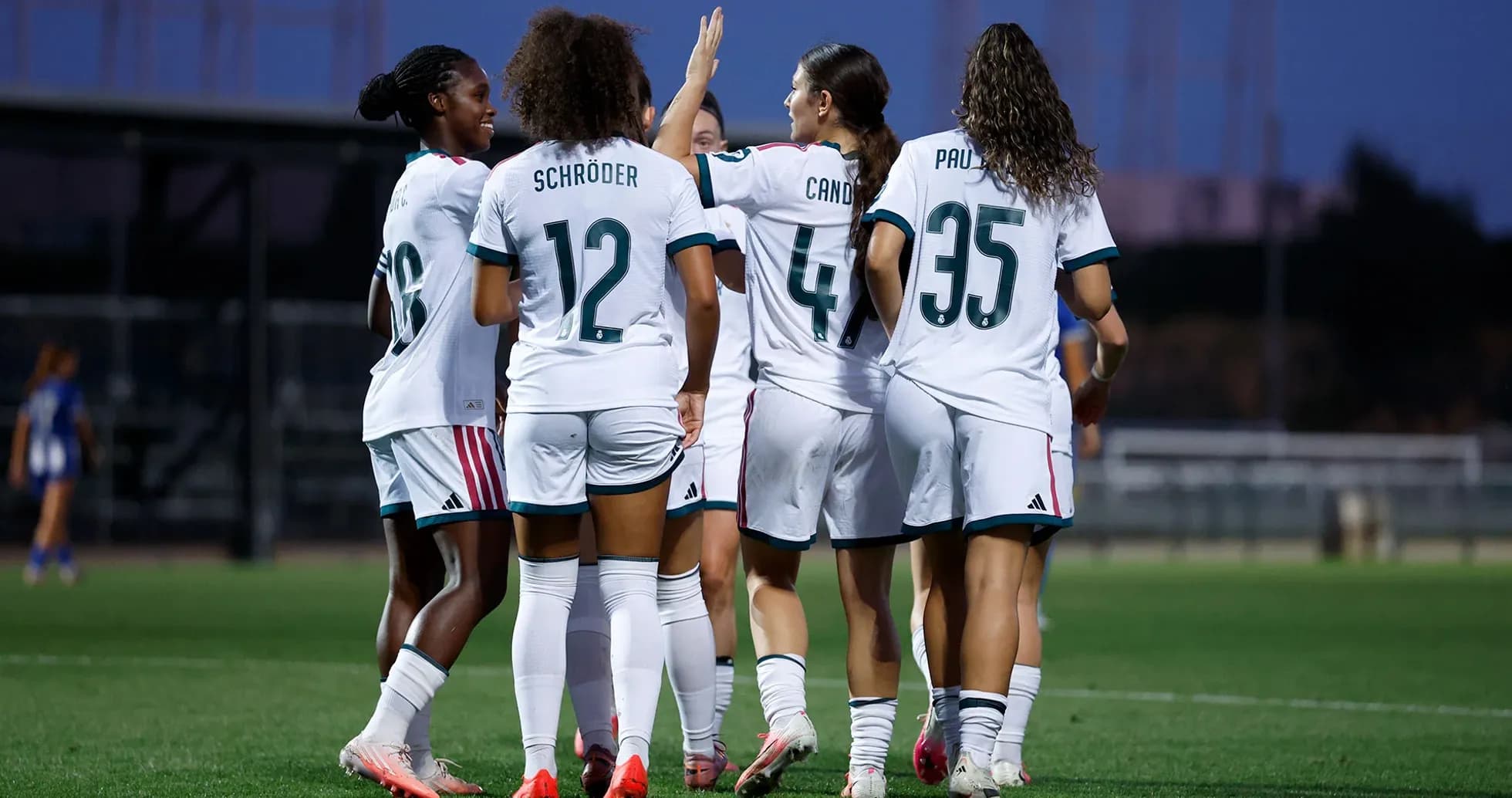 Real Madrid Women celebrating a goal during match