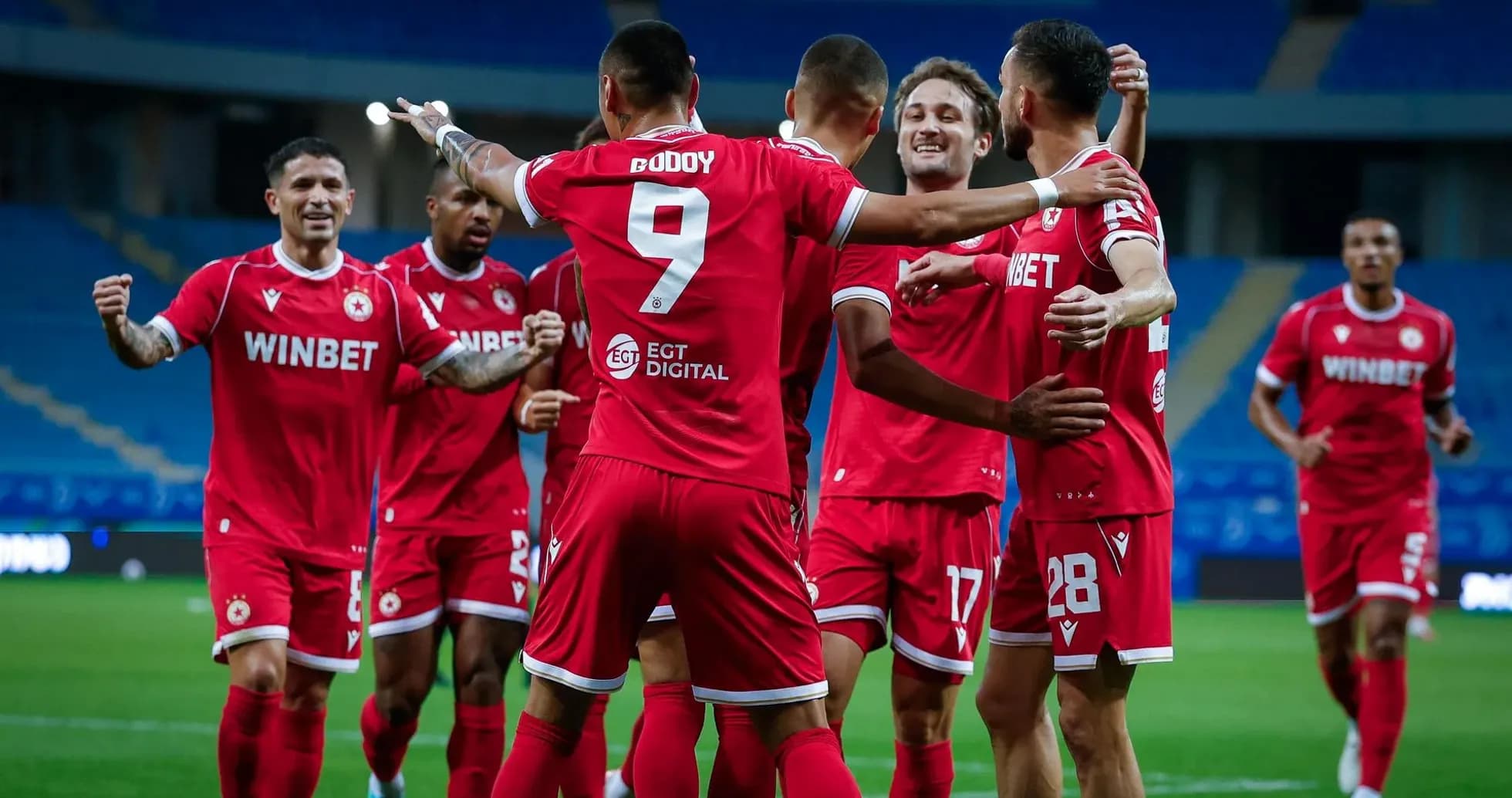 CSKA Sofia players celebrating a goal