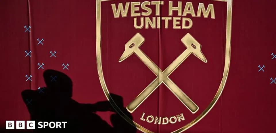 West Ham United logo on a red background