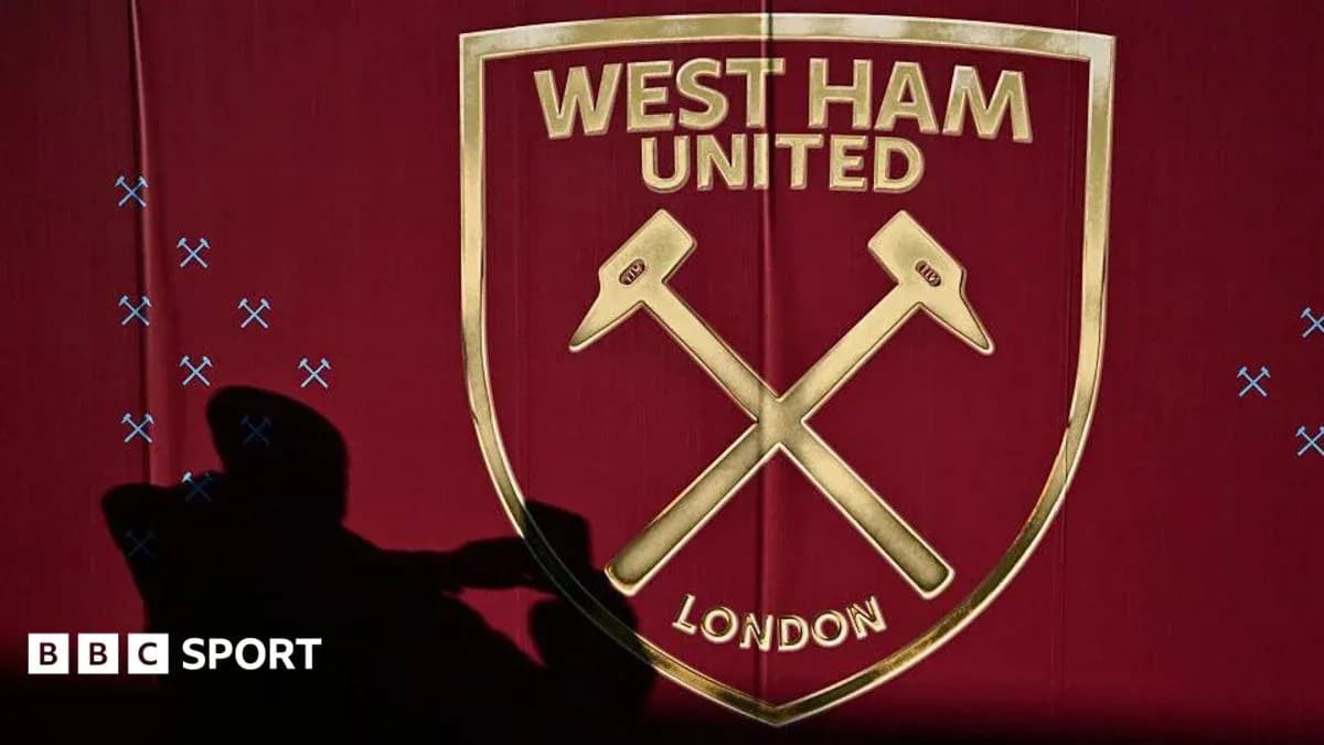 West Ham United logo on a red background