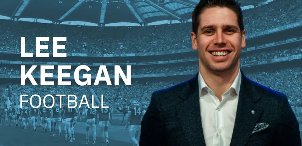 Lee Keegan in front of stadium crowd backdrop