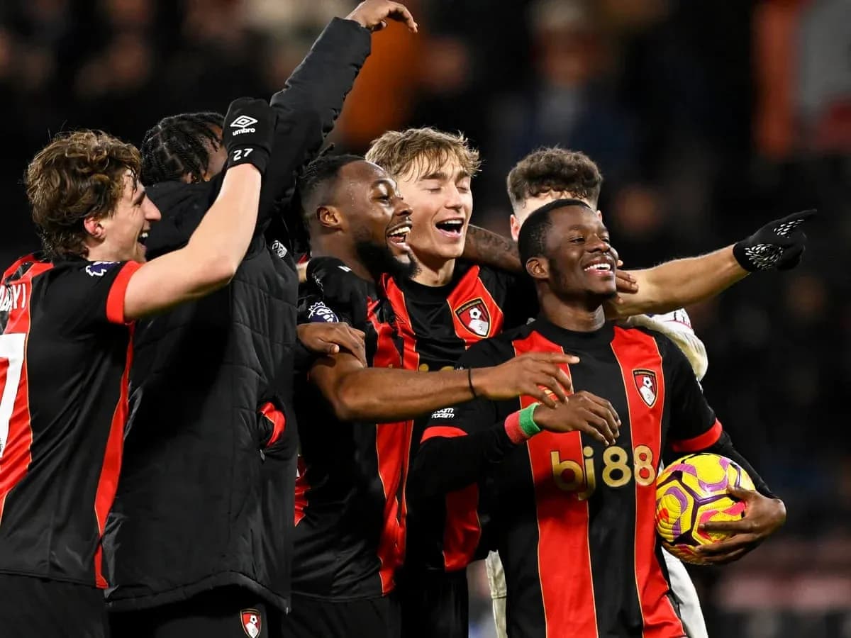 Bournemouth players celebrating a goal