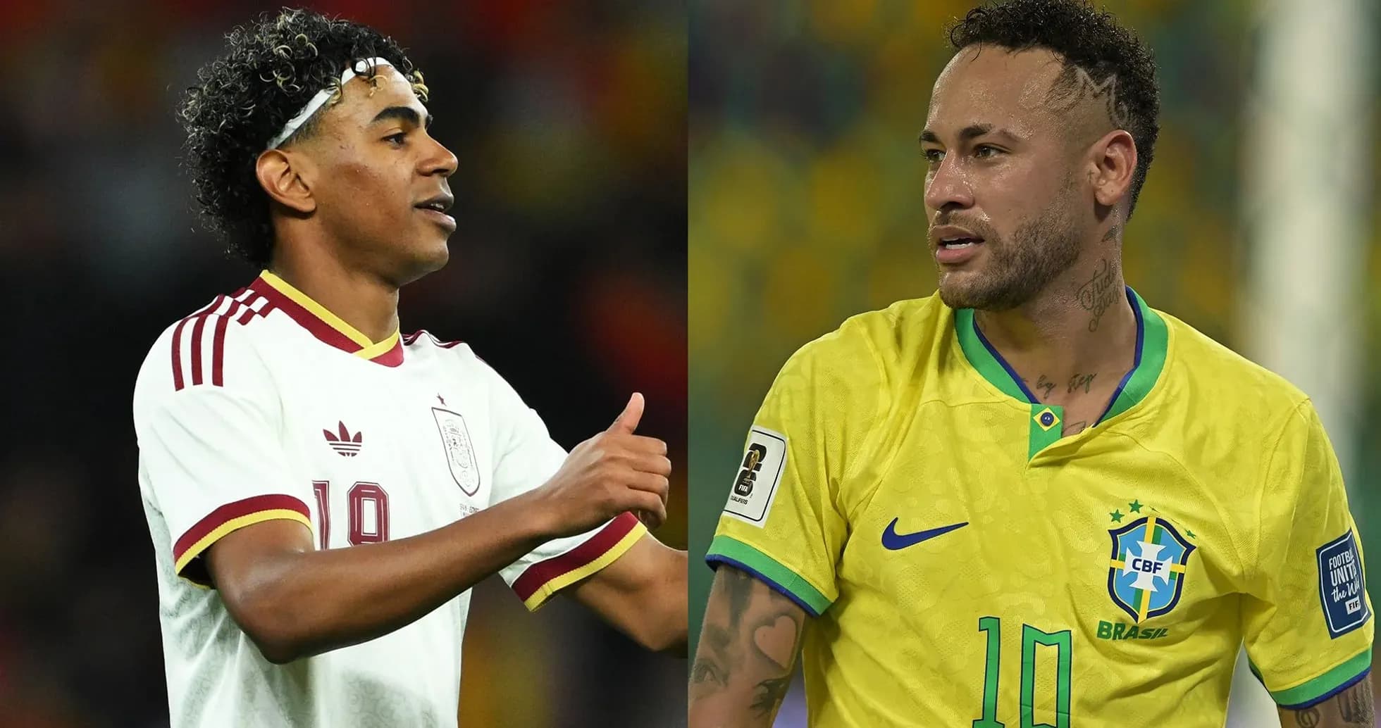 Players from Spain and Brazil during match