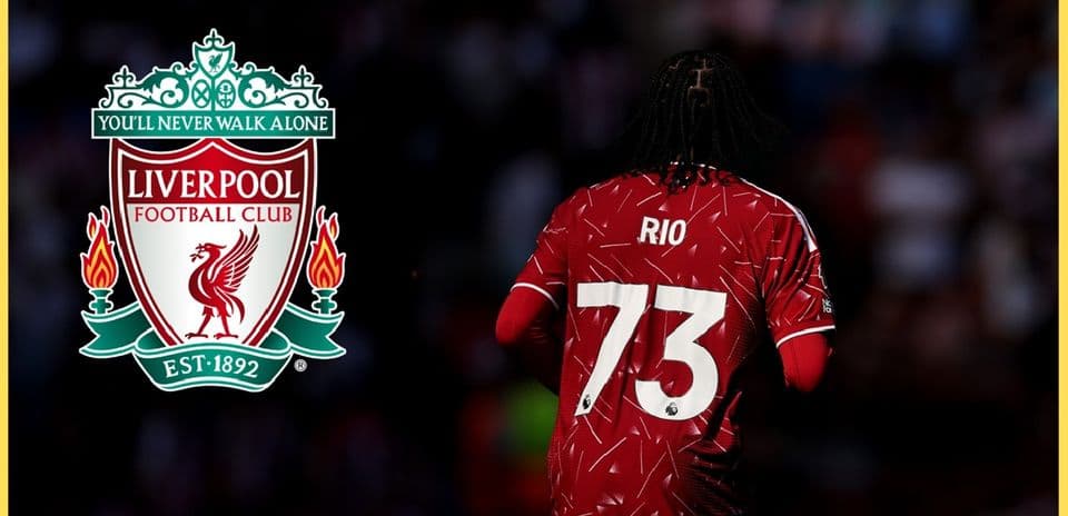 Player in Liverpool jersey with number 73 and name Rio