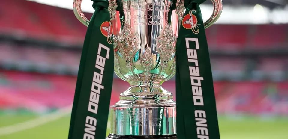 Carabao Cup trophy displayed at the stadium