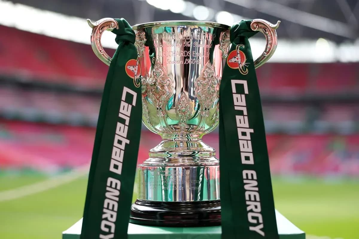 Carabao Cup trophy displayed at the stadium