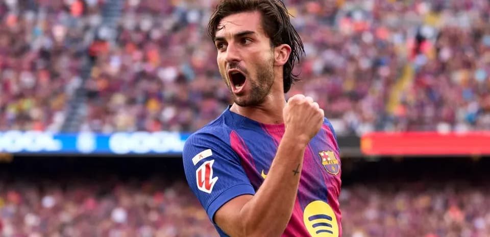 Barcelona player celebrating a goal during match