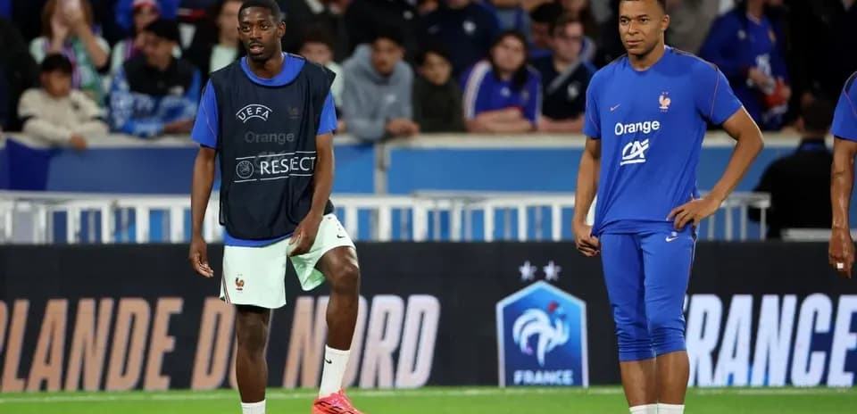 France players warming up before match
