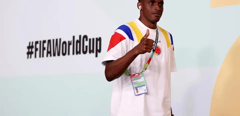 Player giving thumbs up at FIFA World Cup venue