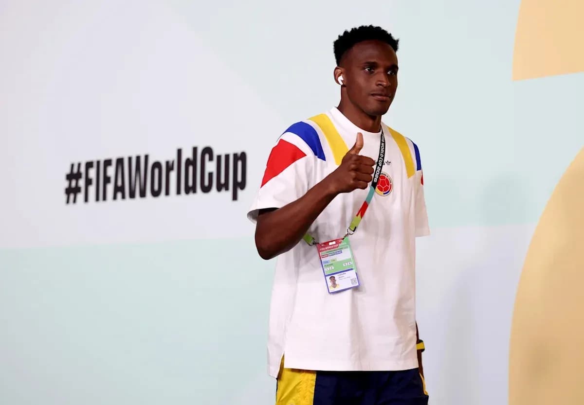 Player giving thumbs up at FIFA World Cup venue