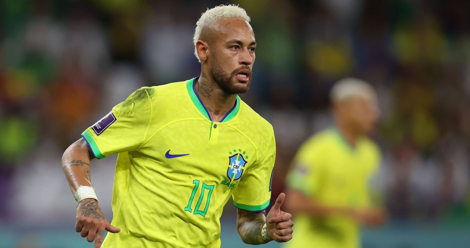 Neymar celebrating during Brazil football match