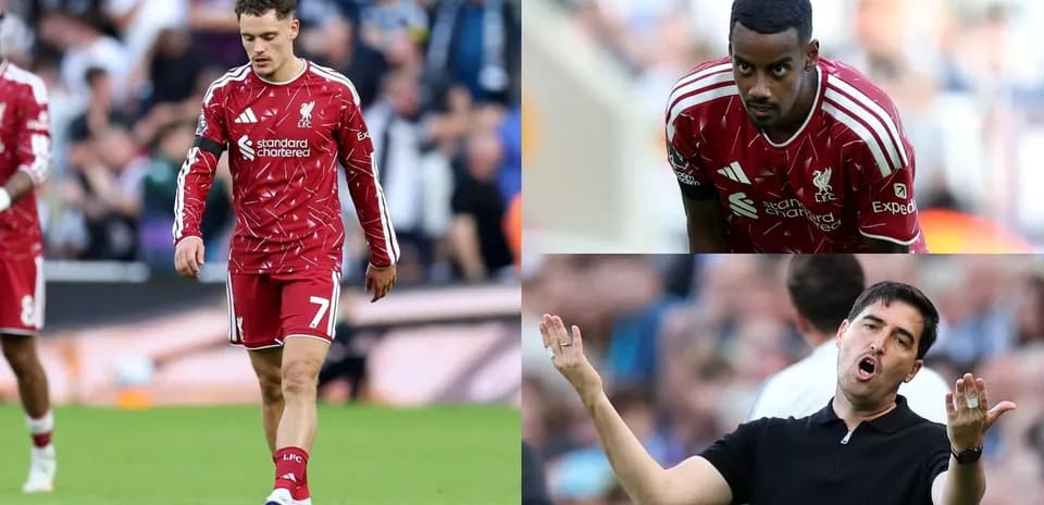 Liverpool players and manager reacting during match