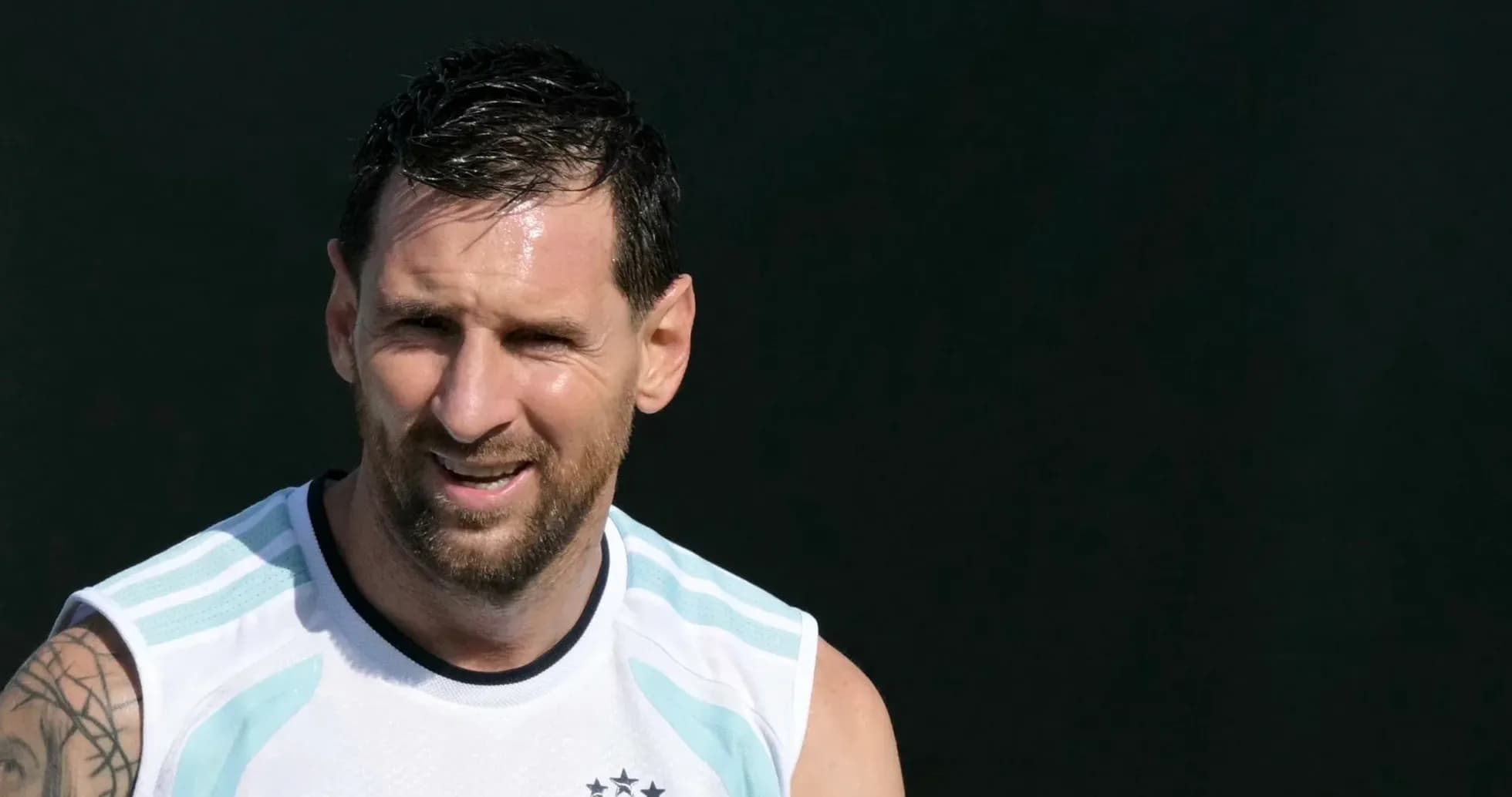 Lionel Messi during training session for Argentina