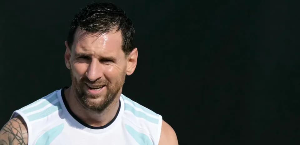 Lionel Messi during training session for Argentina