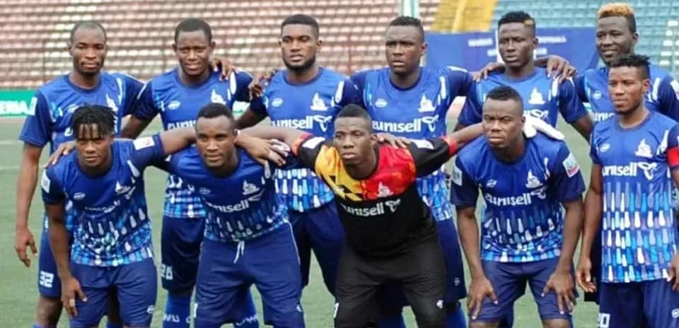 Rivers United team posing for a group photo
