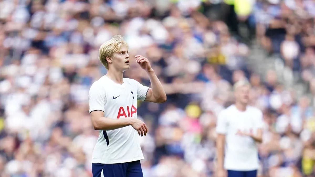 Tottenham player looking concerned during match