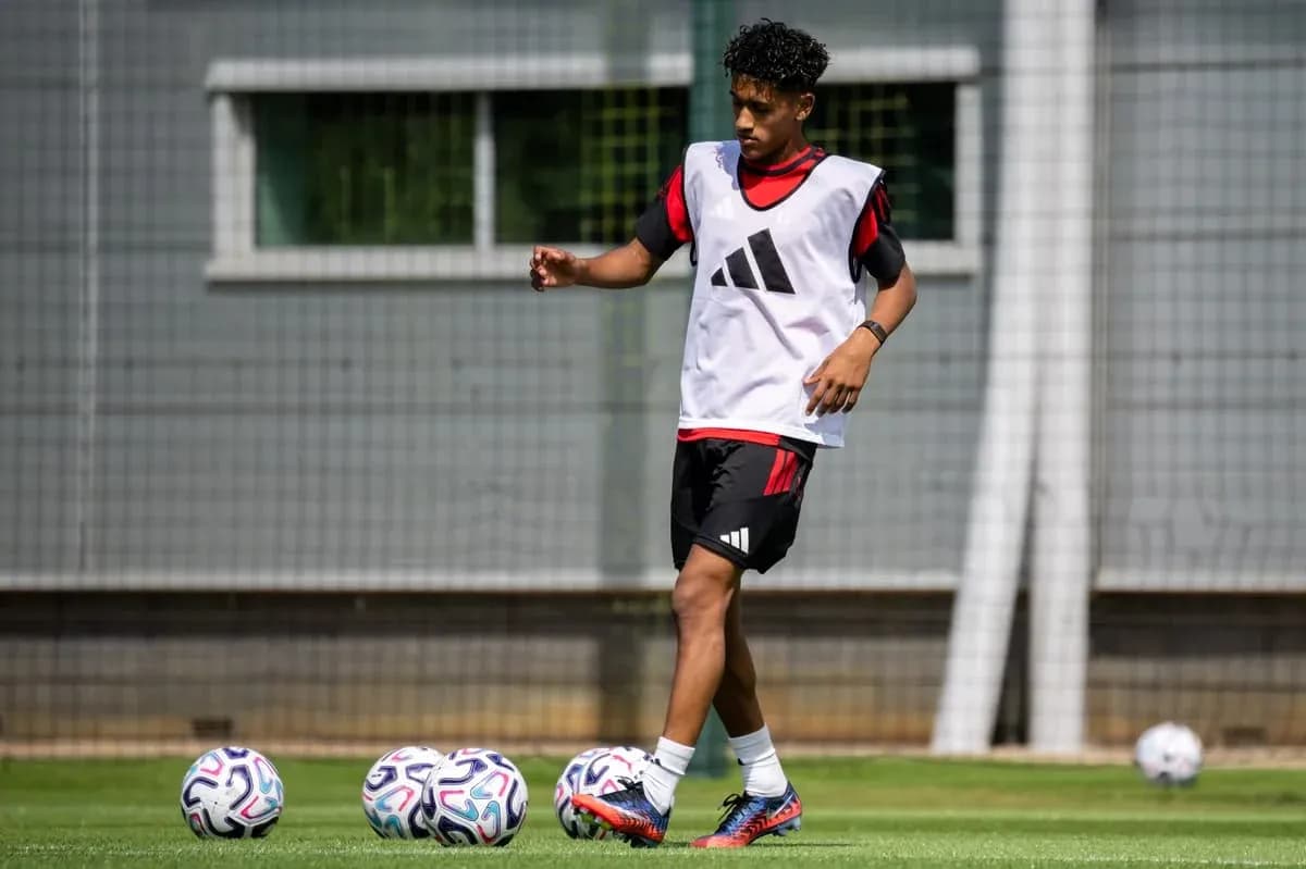 Player practicing dribbling during training session