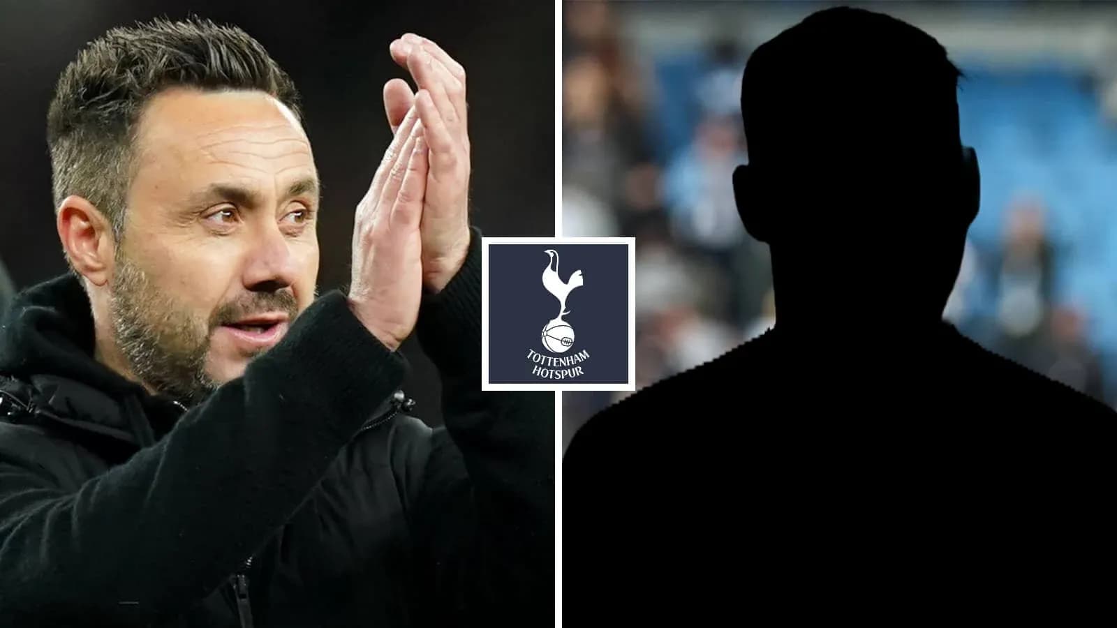 Manager applauding with Tottenham Hotspur logo in foreground