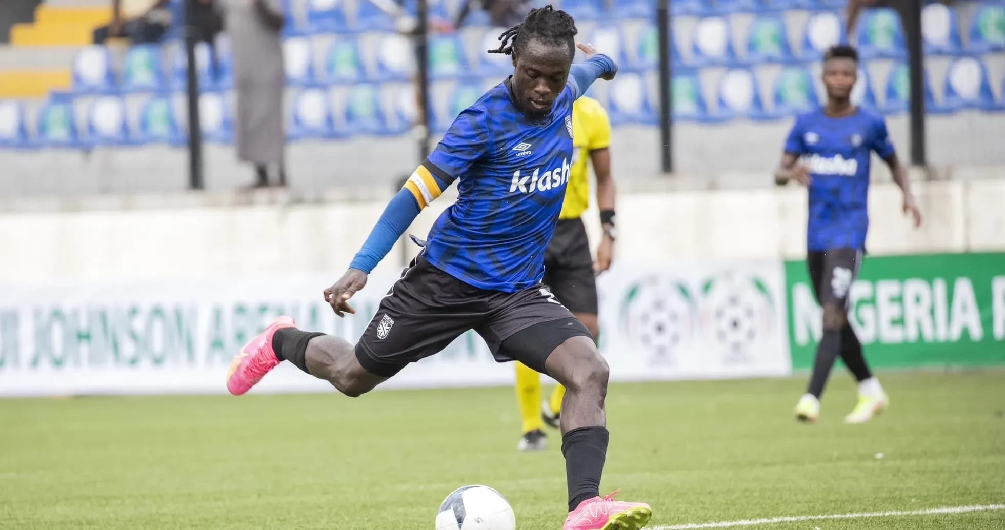 Player kicking the ball during NPFL match