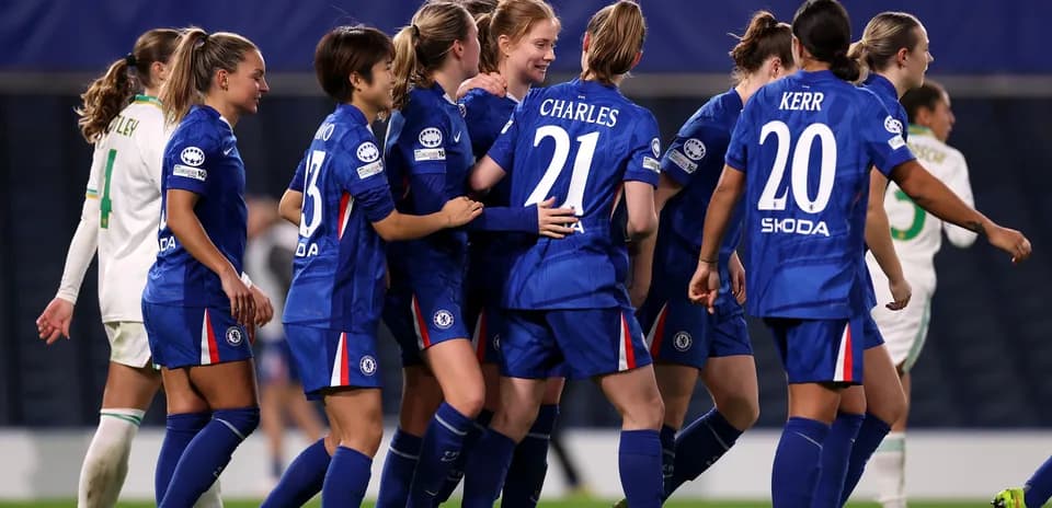 Chelsea players in action against Roma.