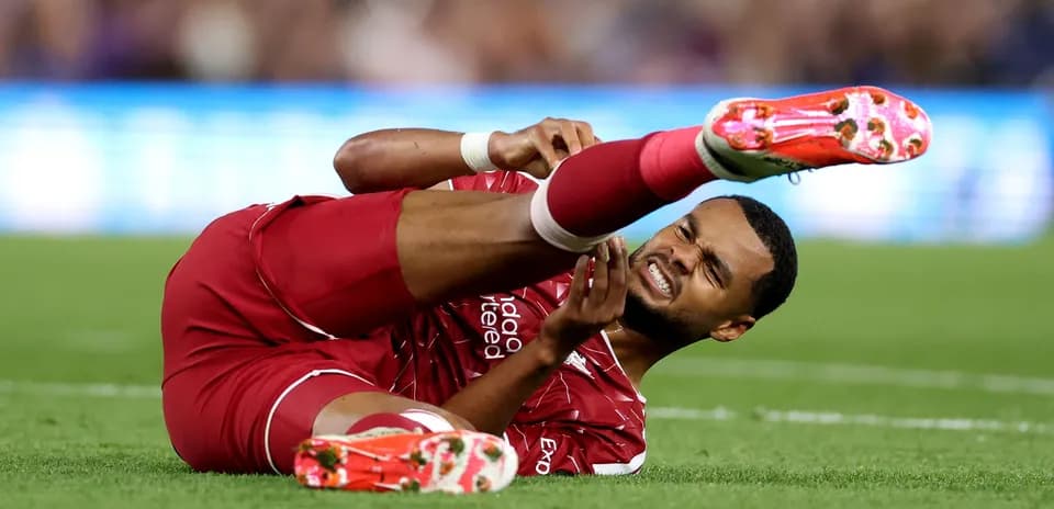 Player lying on the ground with an injury