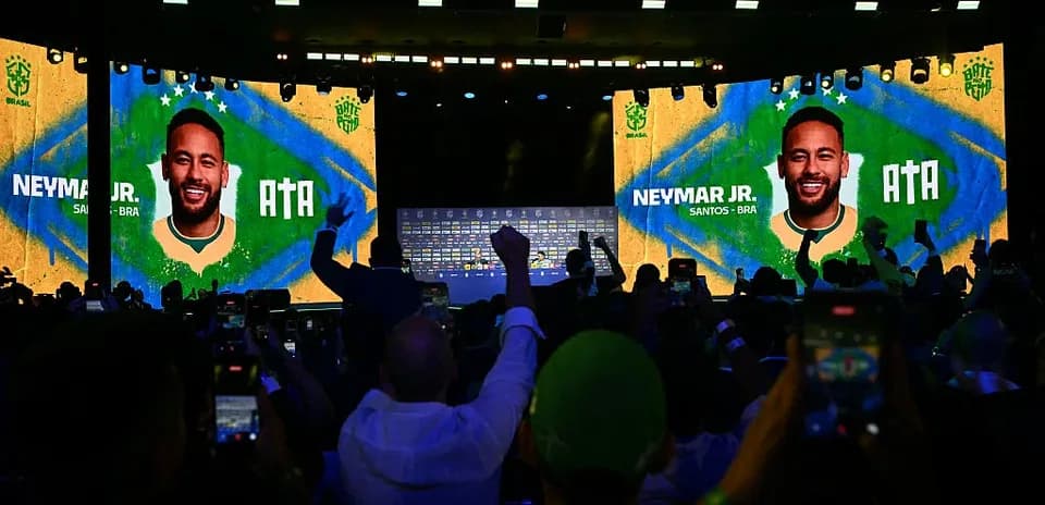 Neymar Jr. featured on large screens at event
