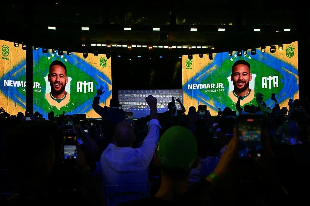 Neymar Jr. featured on large screens at event