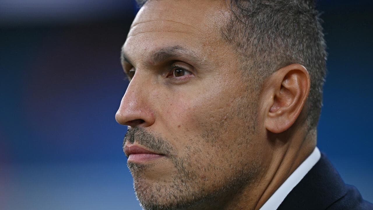 Close-up of a man in profile during event