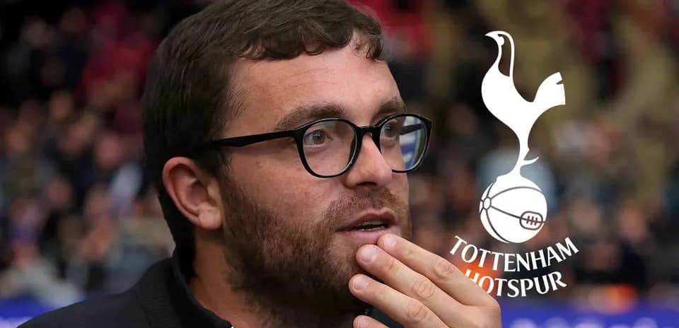 Man thinking with Tottenham Hotspur logo in background