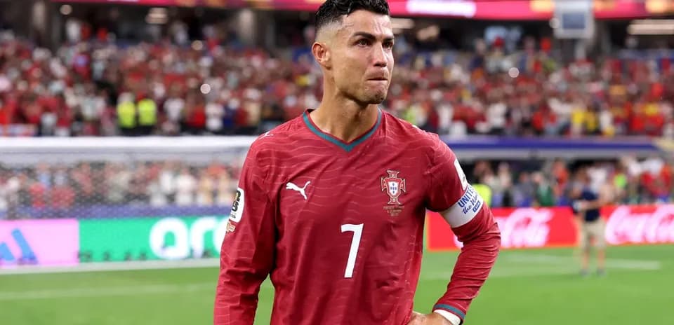 Cristiano Ronaldo in Portugal jersey on field