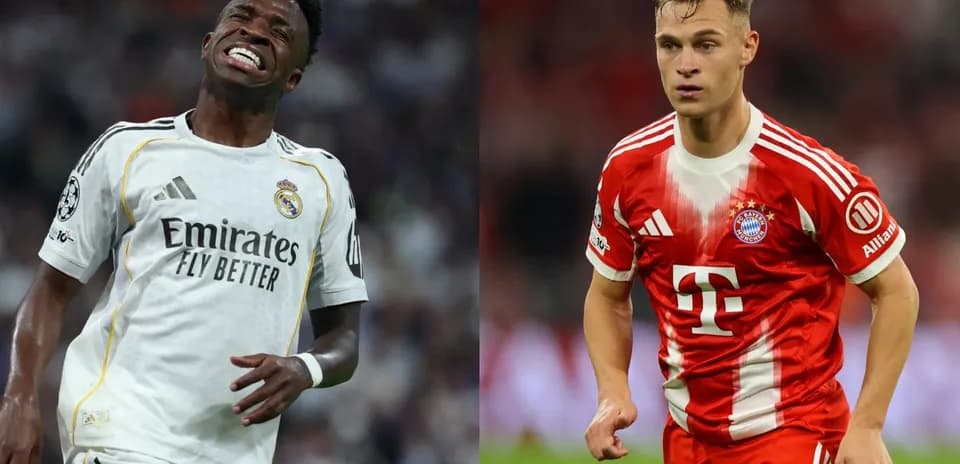 Vinícius Júnior and Joshua Kimmich during match