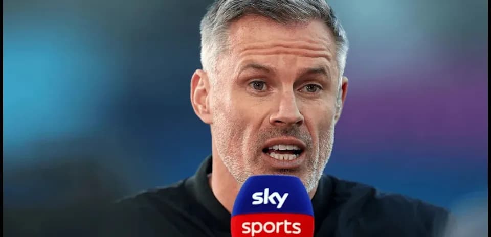 Sports commentator speaking into microphone on set