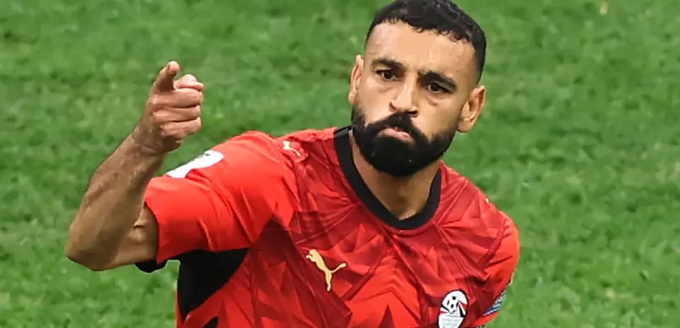 Egyptian player celebrating during football match