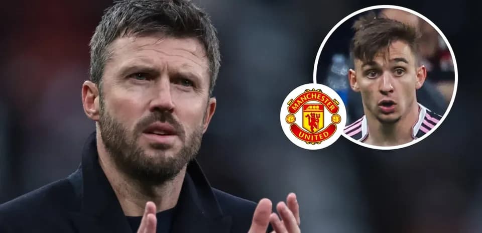 Coach and player with Manchester United logo overlay