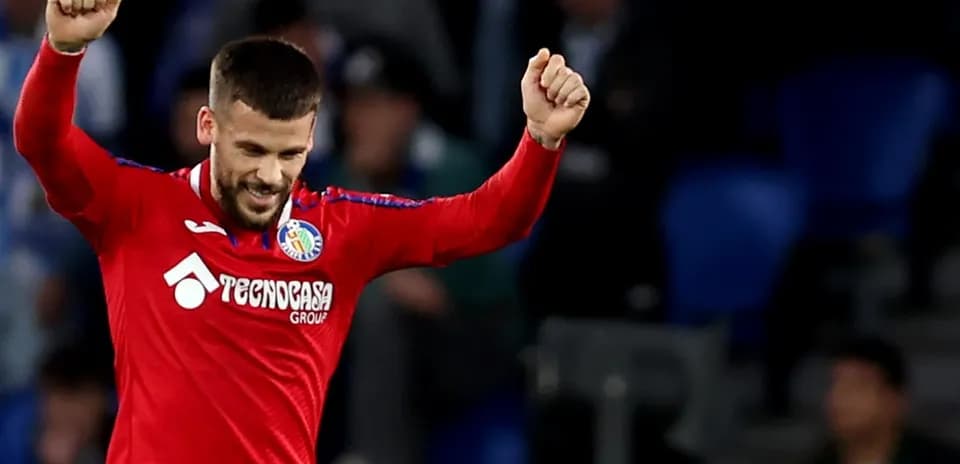 Getafe player celebrating during La Liga match