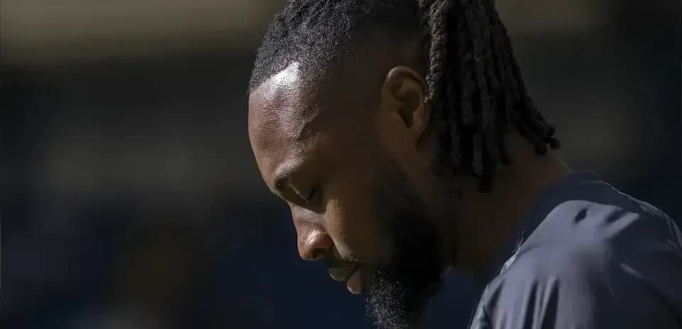 Player looking down during training session