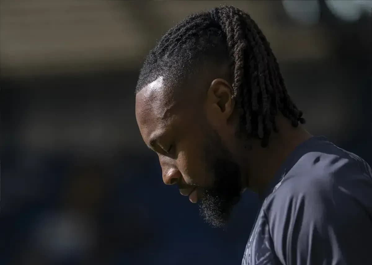 Player looking down during training session