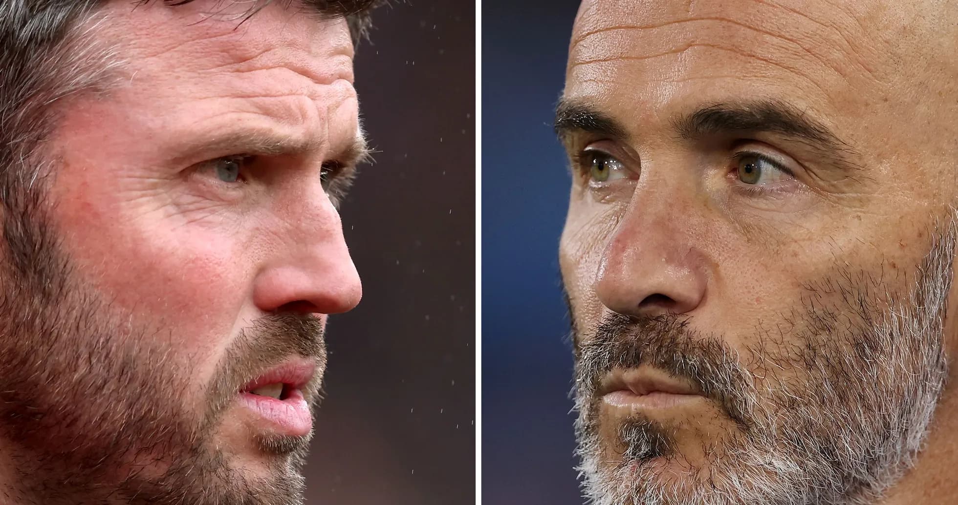 Two coaches in profile during match confrontation