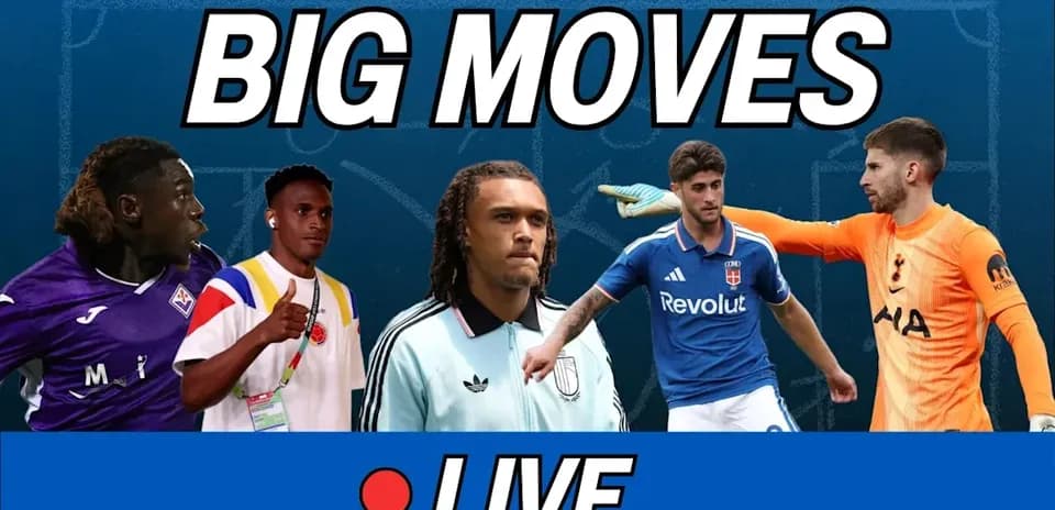Players featured in transfer news graphic with text