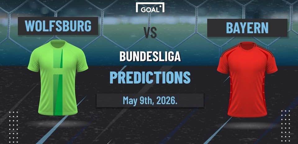 Wolfsburg vs Bayern Bundesliga match prediction graphic