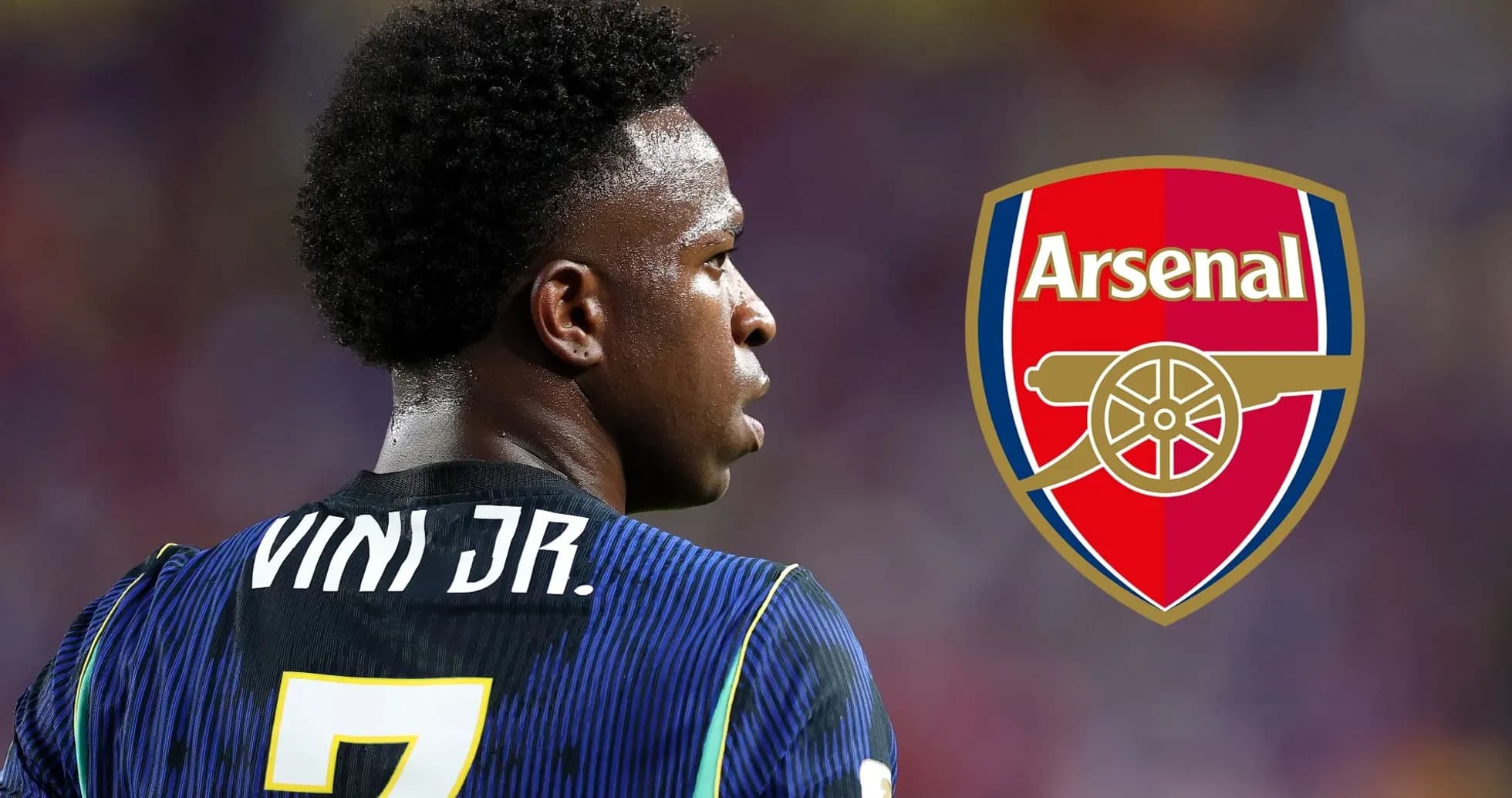 Player wearing jersey with 'VINI JR.' at Arsenal