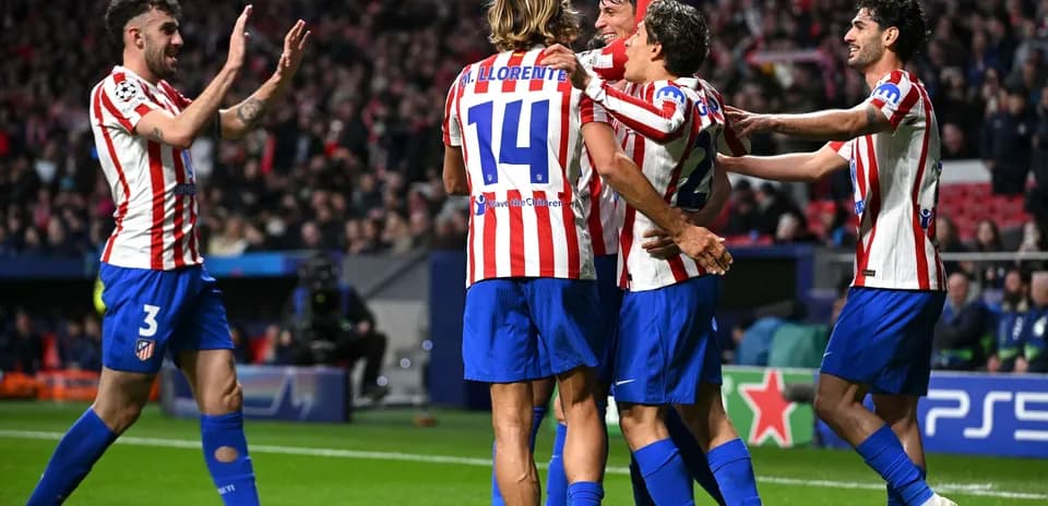 Atletico Madrid players celebrating a goal