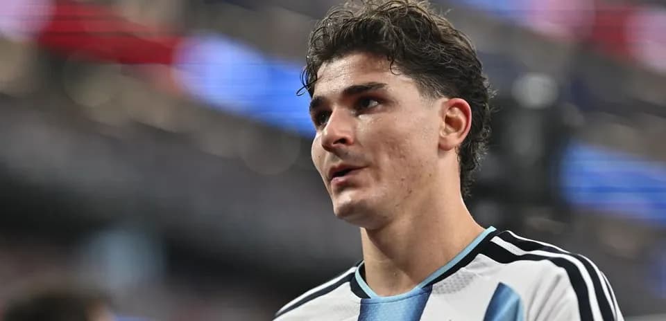 Player wearing Argentina jersey during match