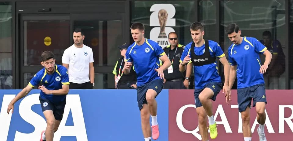 Bosnia and Herzegovina players training for World Cup