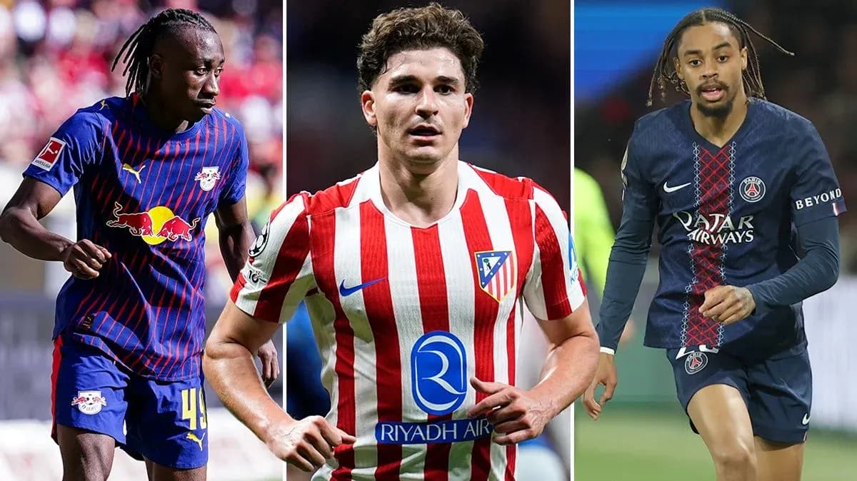 Three football players in action during matches