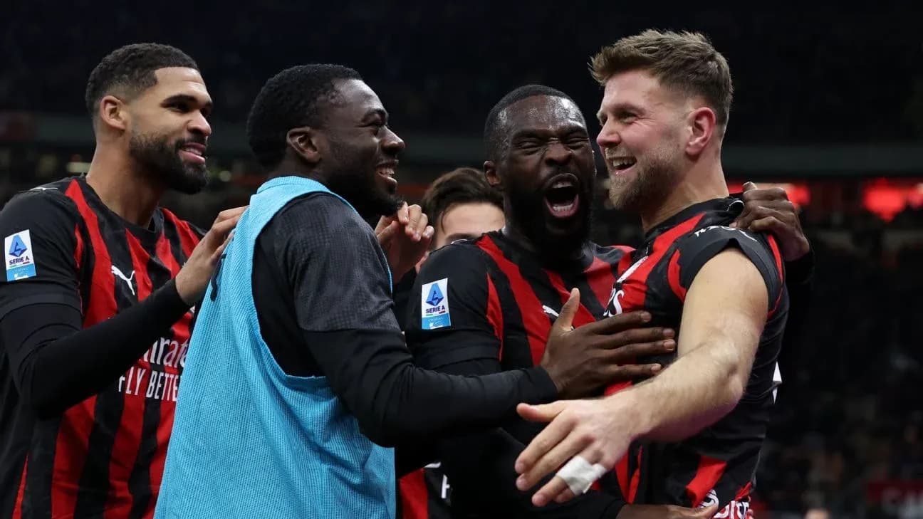 AC Milan players celebrating a goal