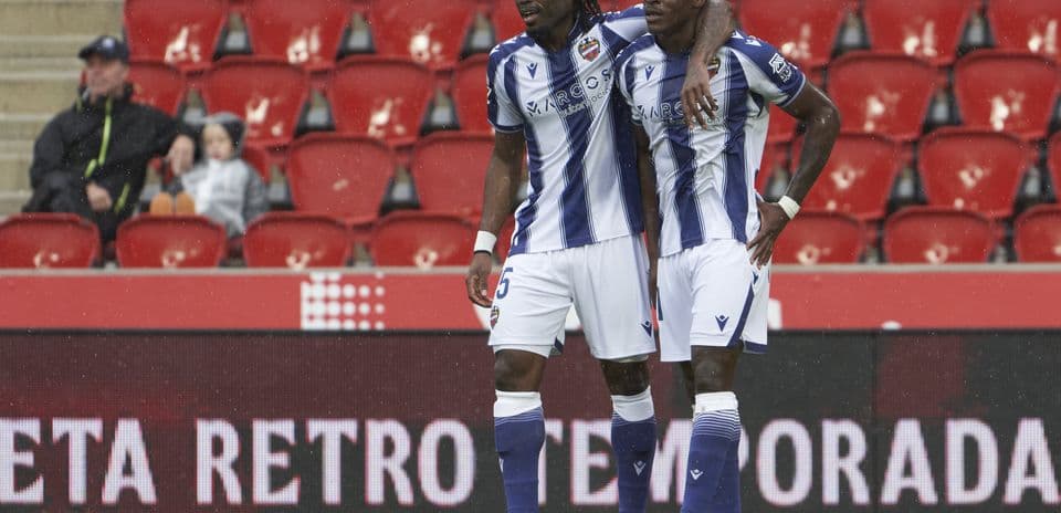 Levante players celebrating during match